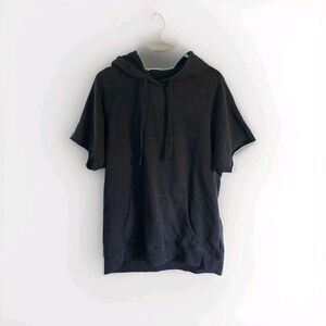 Forever 21 Hoodie Men’s Large Black Short Sleeve Hoodie Sweatshirt Size Medium